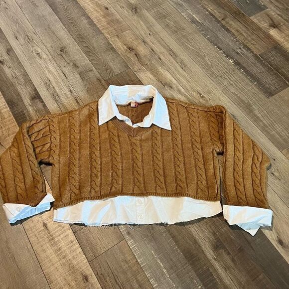 Pilcro Cropped Cable-Knit Twofer
Sweater size XL - Picture 1 of 10